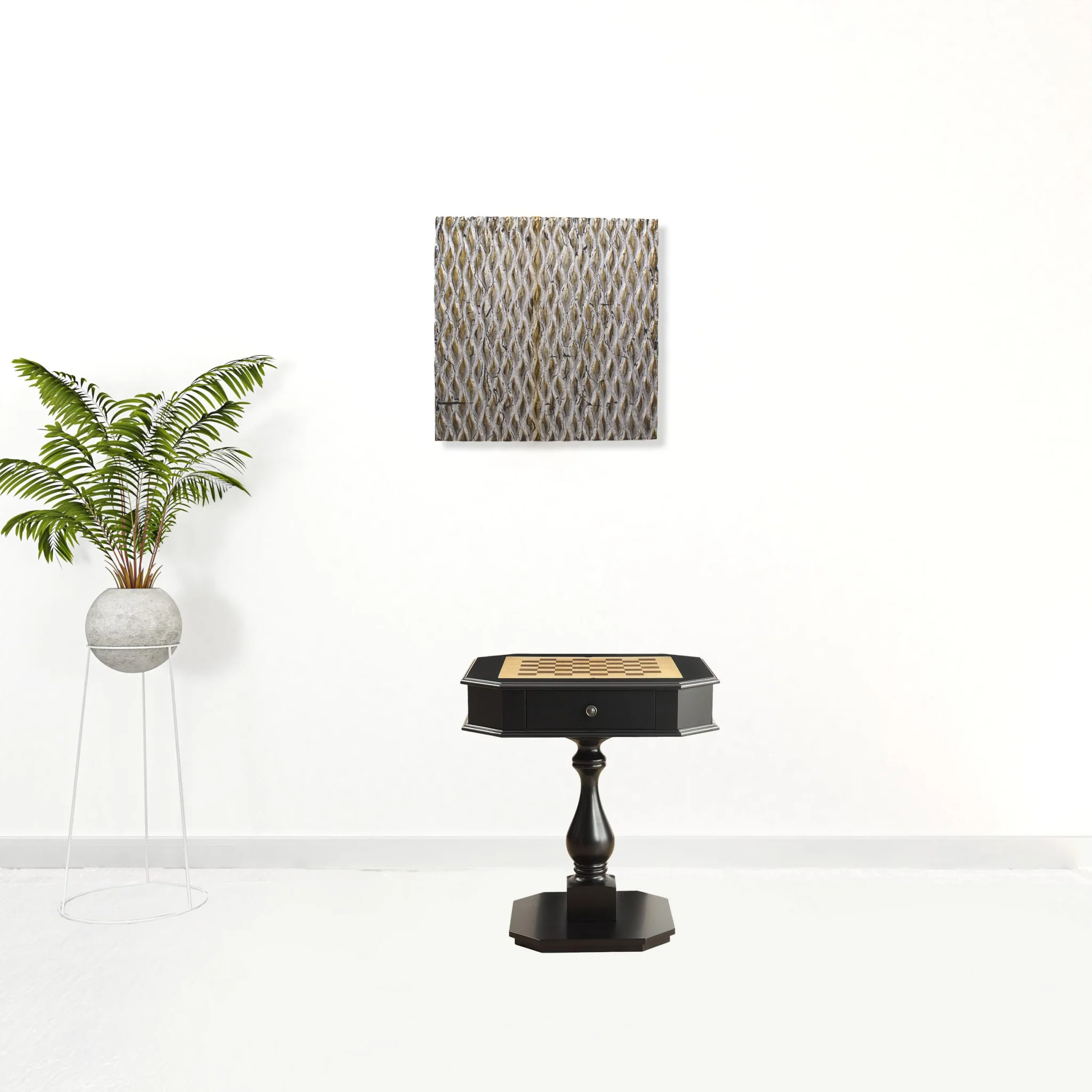 28" Black Solid and Manufactured Wood Octagon Pedestal Console Table By Homeroots - Image 2