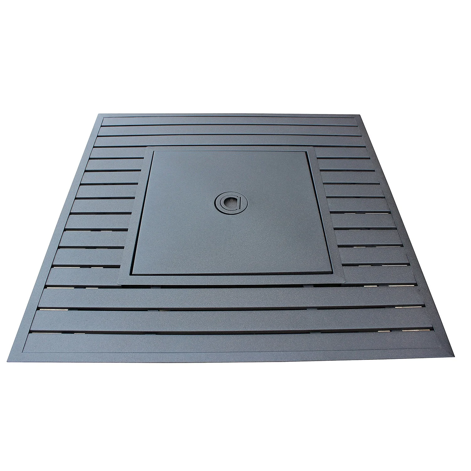 28" Black Square Propane Fire Pit with Lava Rocks and Cover By Homeroots - Image 4