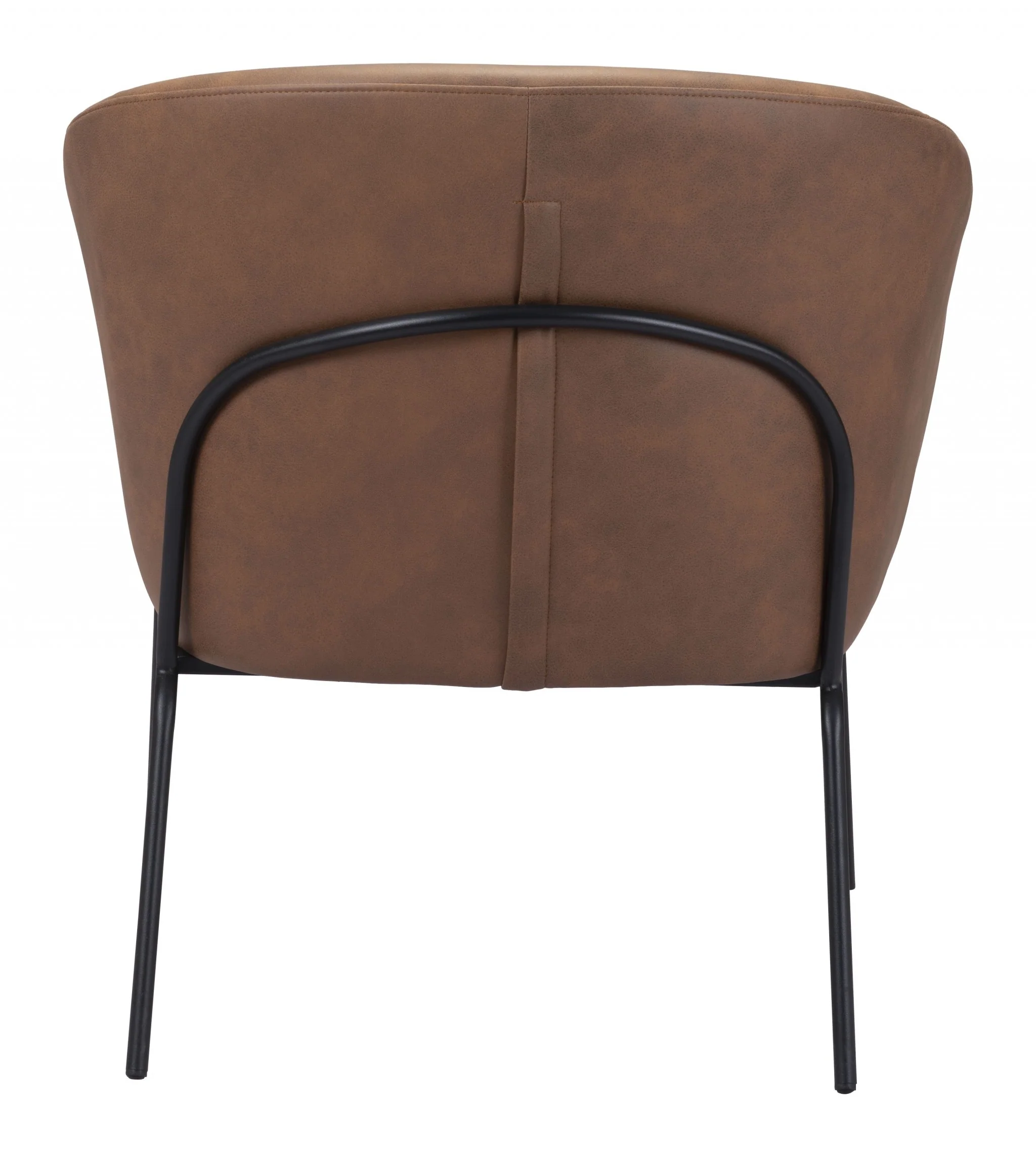 28" Brown Faux Leather And Gold Arm Chair By Homeroots - Image 5