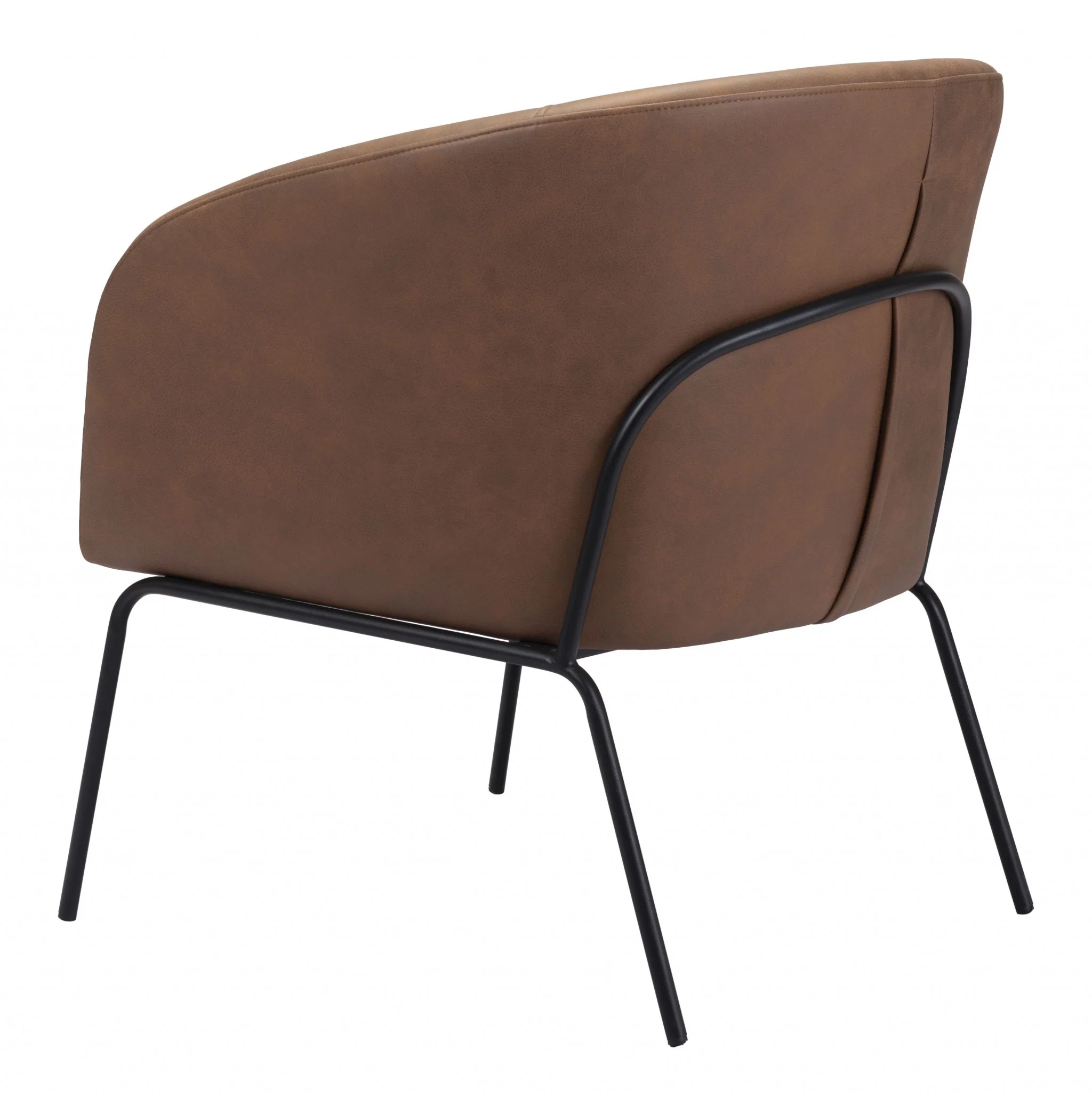 28" Brown Faux Leather And Gold Arm Chair By Homeroots - Image 7