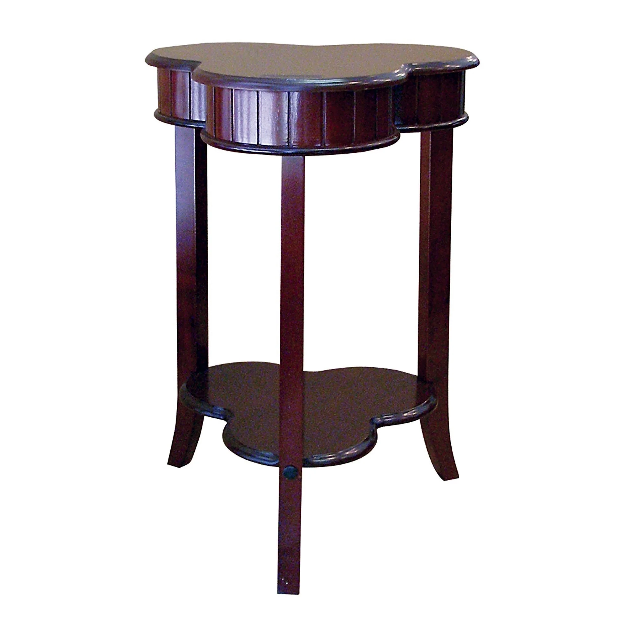 28" Brown Solid And Manufactured Wood Free Form End Table With Shelf By Homeroots - Image 2