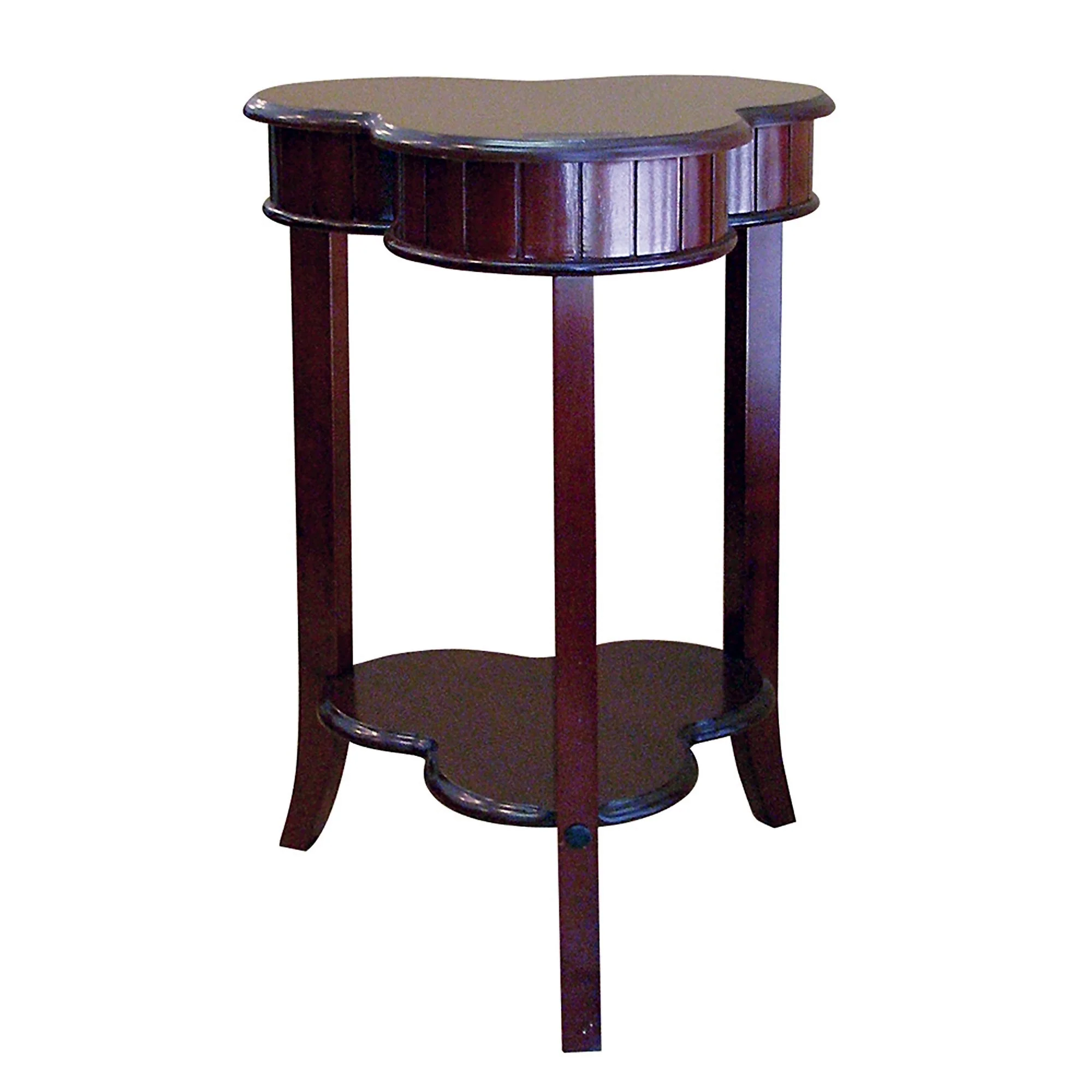 28" Brown Solid And Manufactured Wood Free Form End Table With Shelf By Homeroots - Image 3