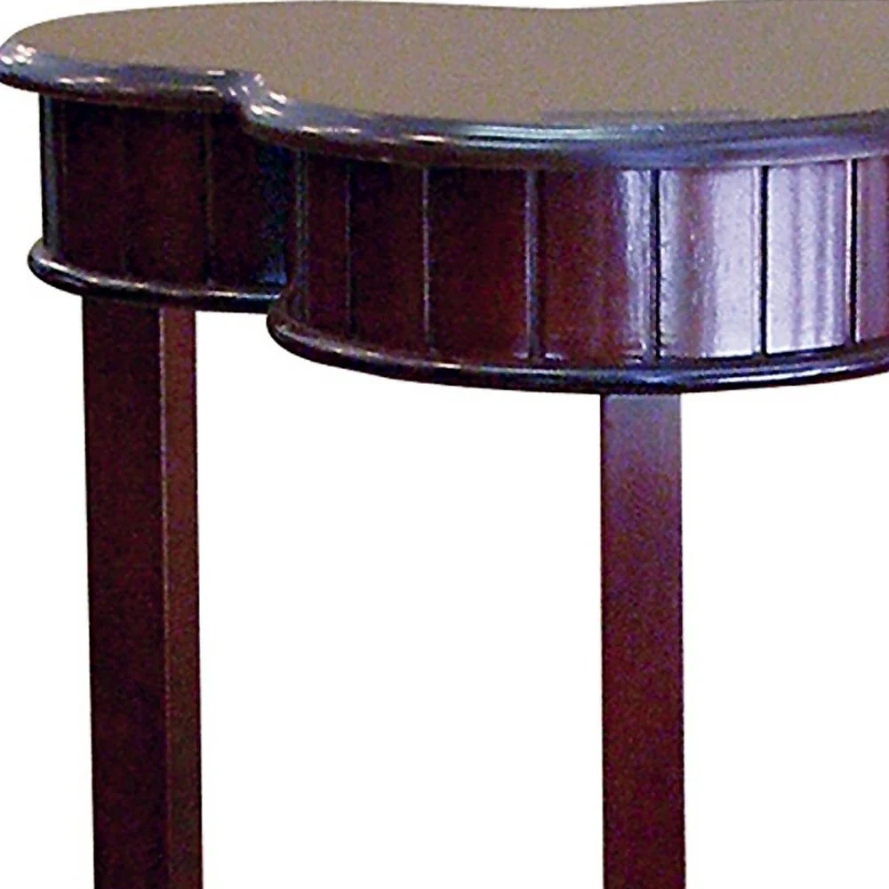 28" Brown Solid And Manufactured Wood Free Form End Table With Shelf By Homeroots - Image 5