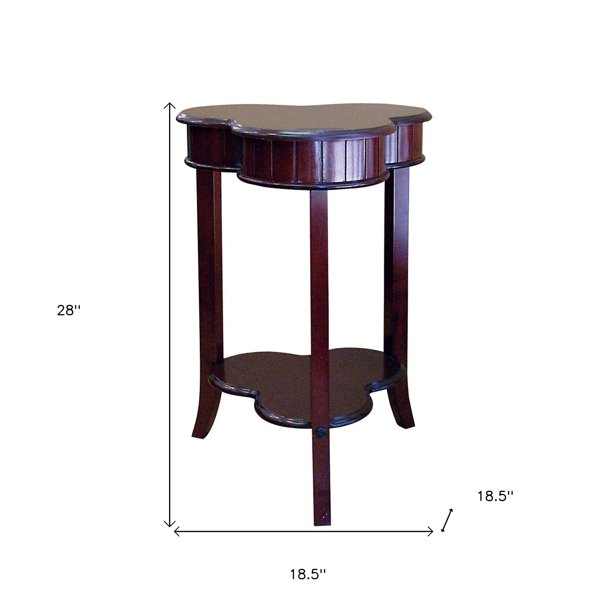 28" Brown Solid And Manufactured Wood Free Form End Table With Shelf By Homeroots - Image 6