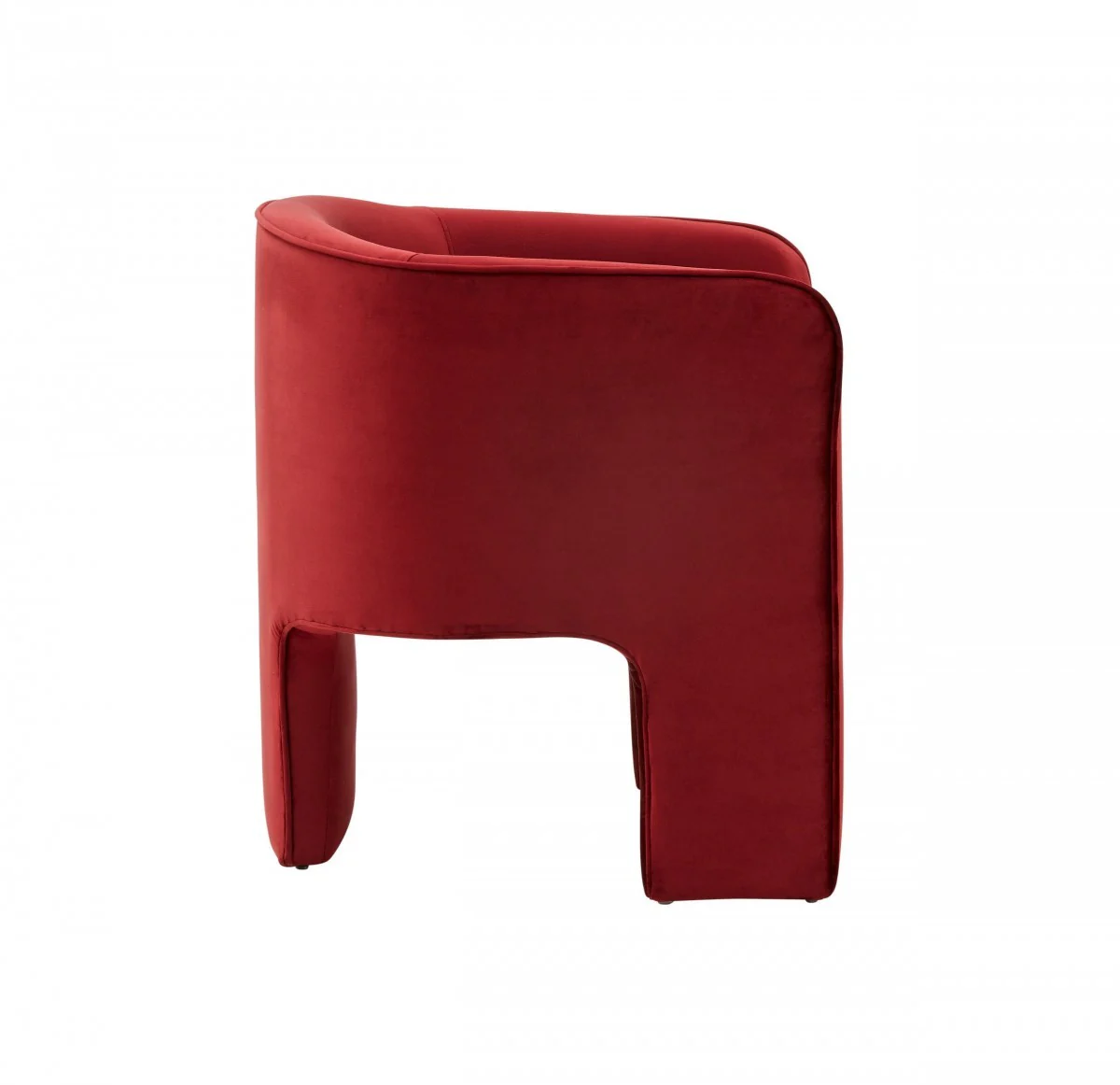28" Contemporary Dark Burnt Orange Velvet Three Legged Chair By Homeroots - Image 3