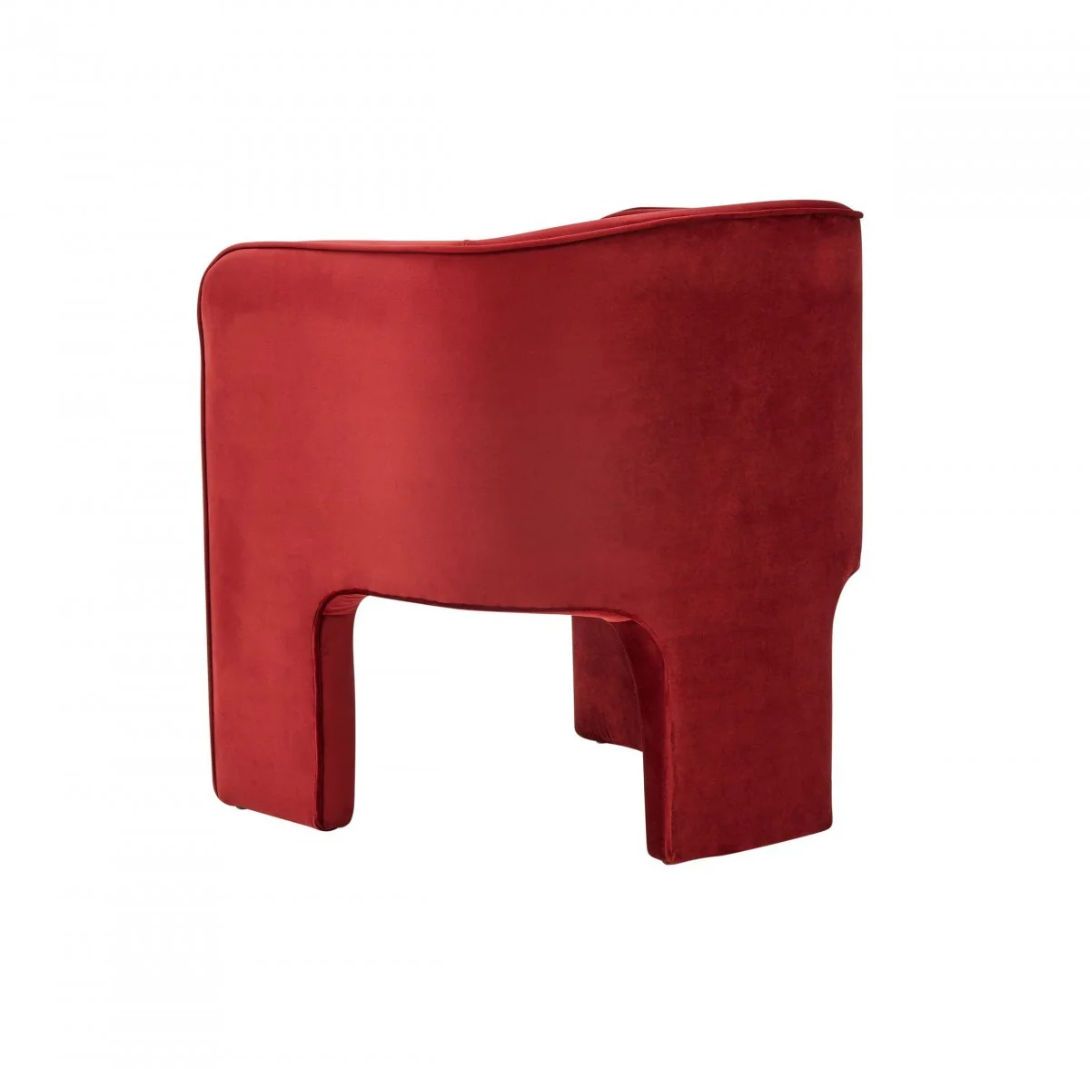 28" Contemporary Dark Burnt Orange Velvet Three Legged Chair By Homeroots - Image 4
