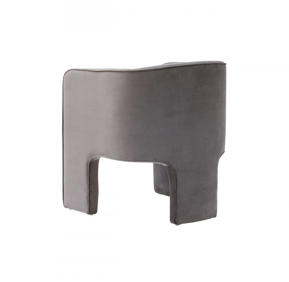 28" Contemporary Dark Gray Velvet Three Legged Chair By Homeroots - Image 4