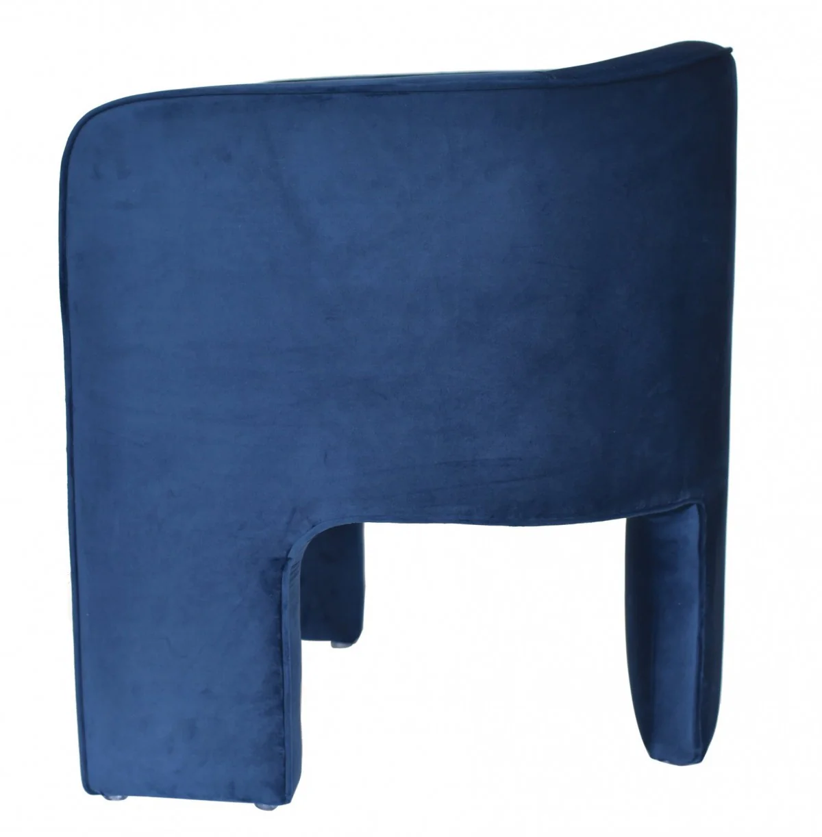 28" Contemporary Royal Blue Gray Velvet Three Legged Chair By Homeroots - Image 3