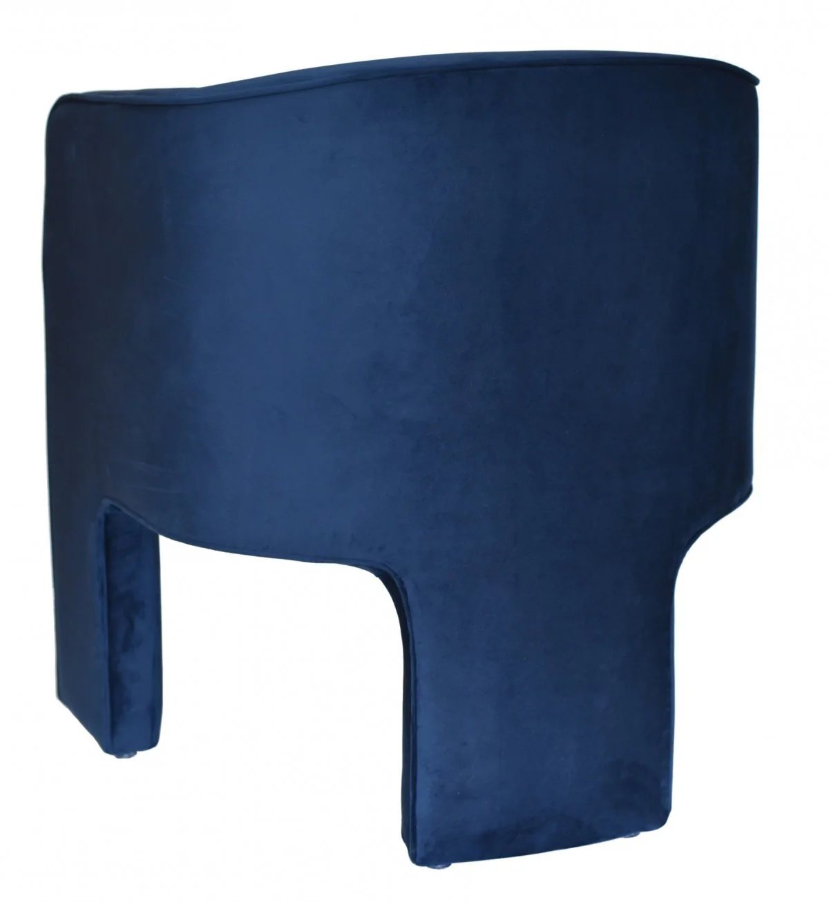 28" Contemporary Royal Blue Gray Velvet Three Legged Chair By Homeroots - Image 4
