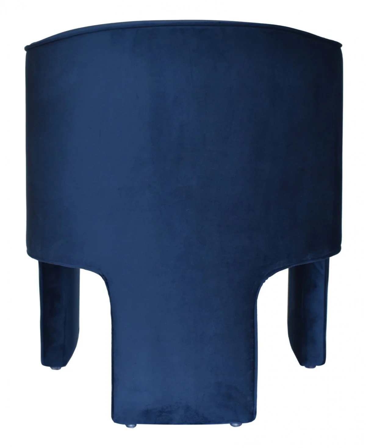 28" Contemporary Royal Blue Gray Velvet Three Legged Chair By Homeroots - Image 5
