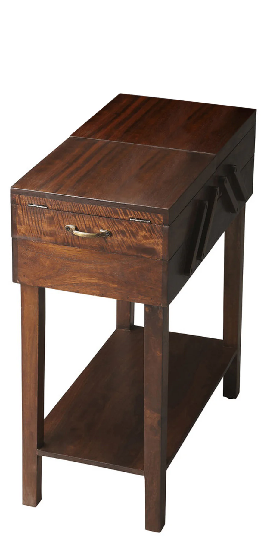 28" Dark Brown Solid Wood Rectangular End Table With Drawer And Shelf By Homeroots - Image 2