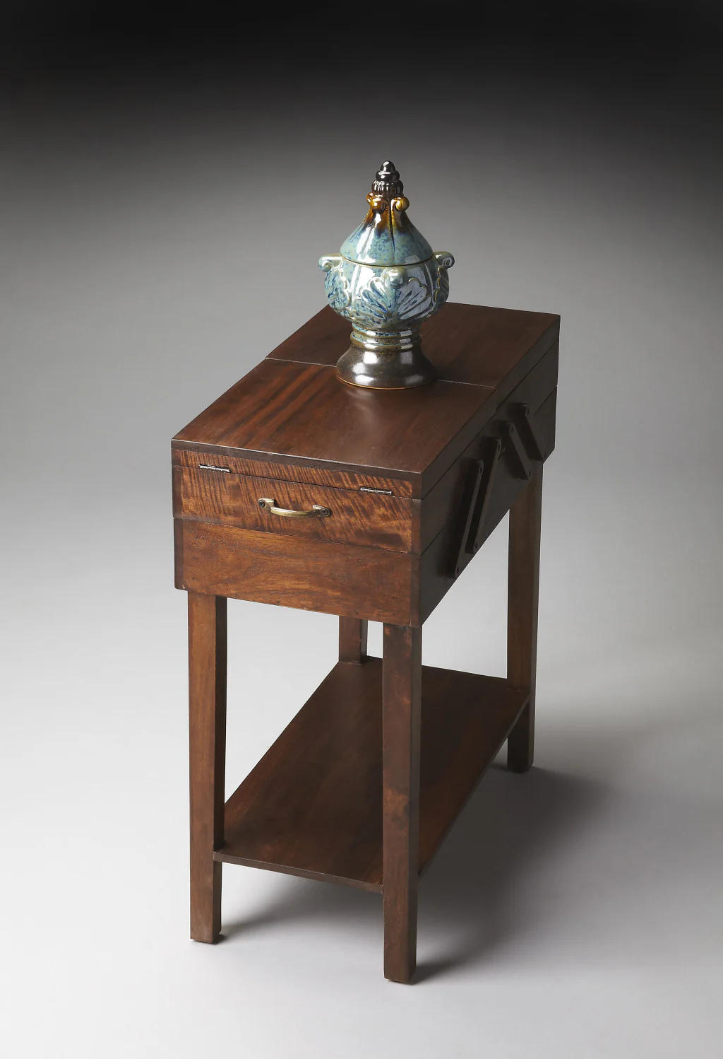 28" Dark Brown Solid Wood Rectangular End Table With Drawer And Shelf By Homeroots - Image 5
