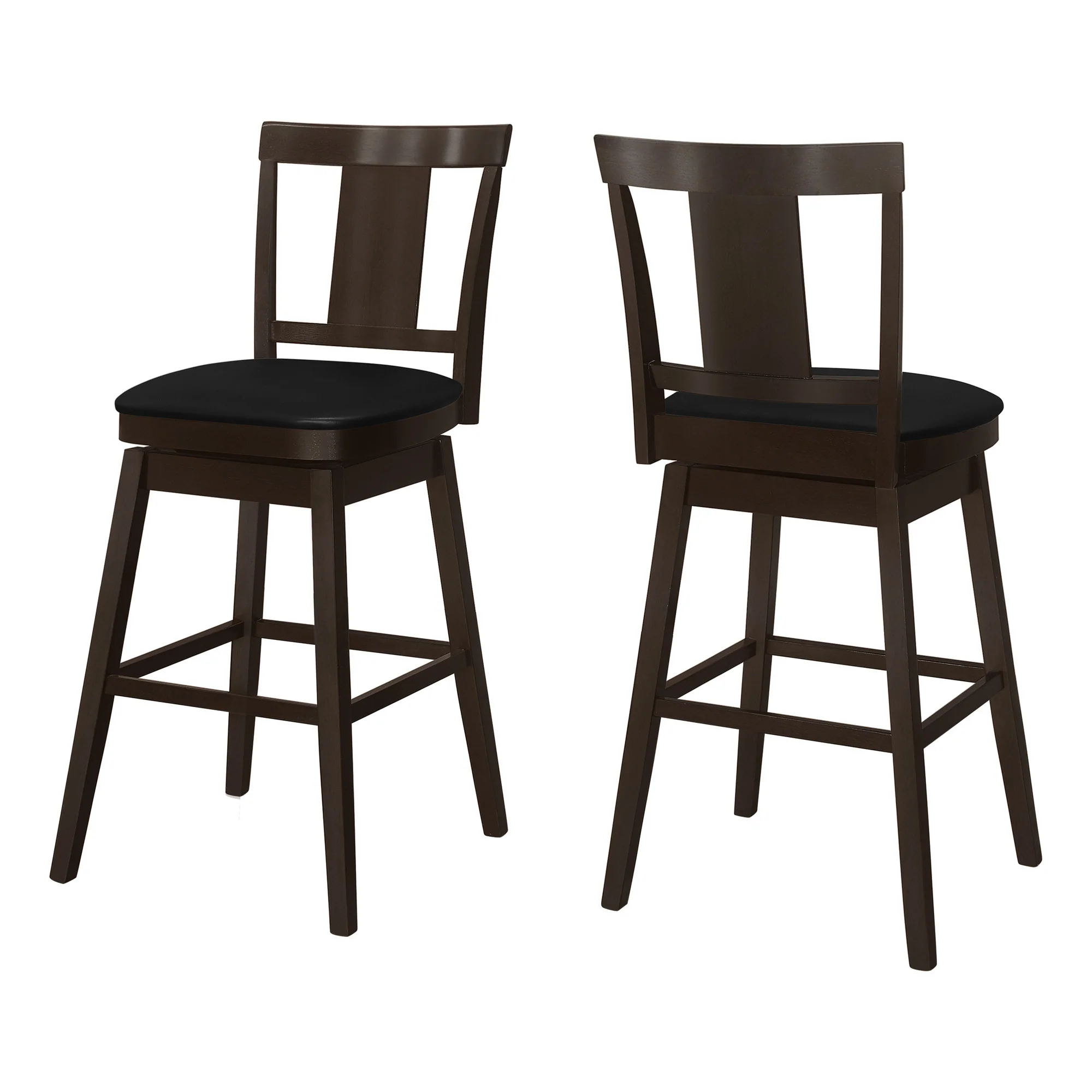 28" Espresso Solid Wood Bar Height Bar Chair With Footrest By Homeroots - Image 2