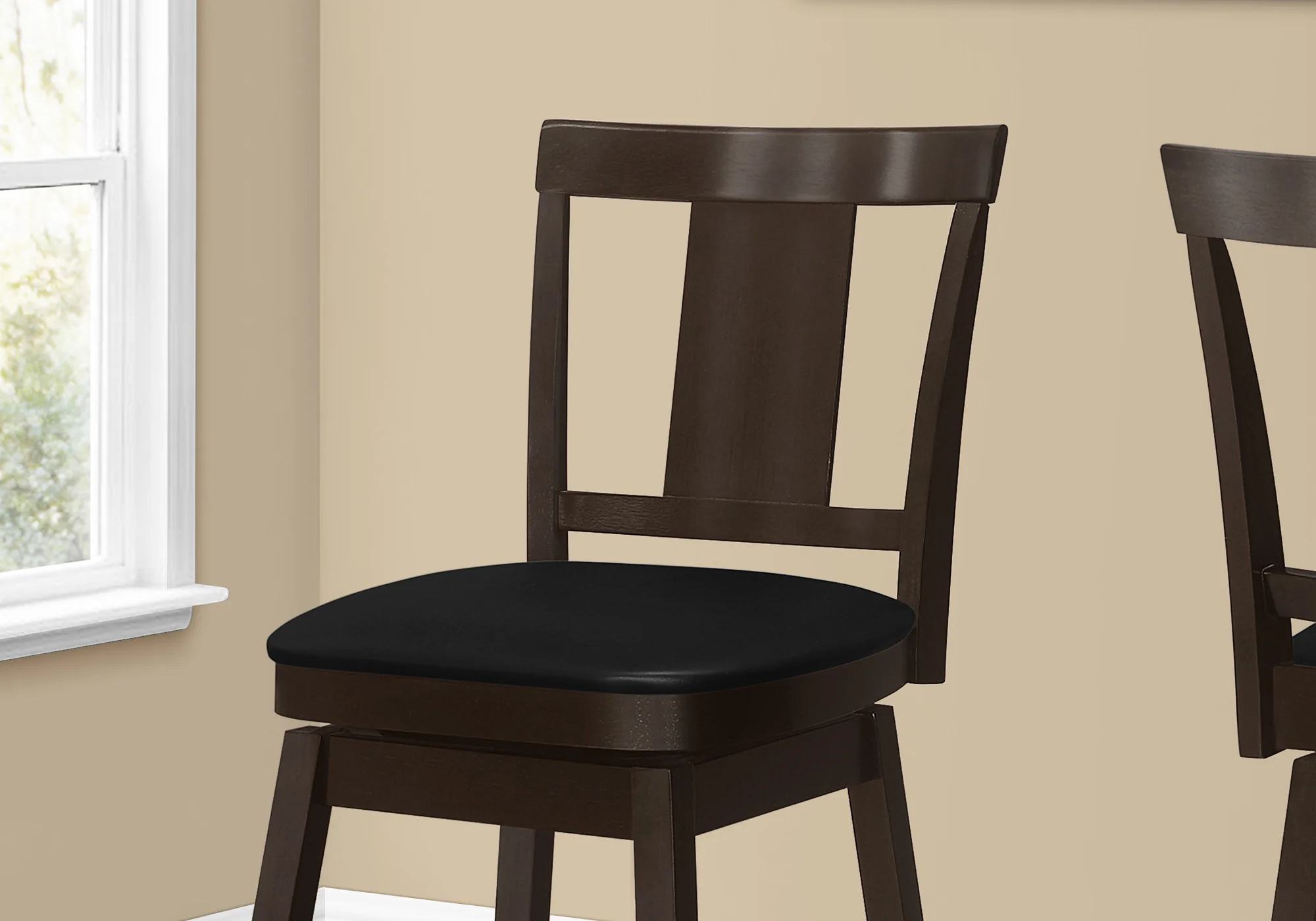 28" Espresso Solid Wood Bar Height Bar Chair With Footrest By Homeroots - Image 4