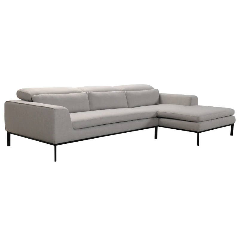 28' Fabric and Wood Sectional Sofa By Homeroots - Image 2