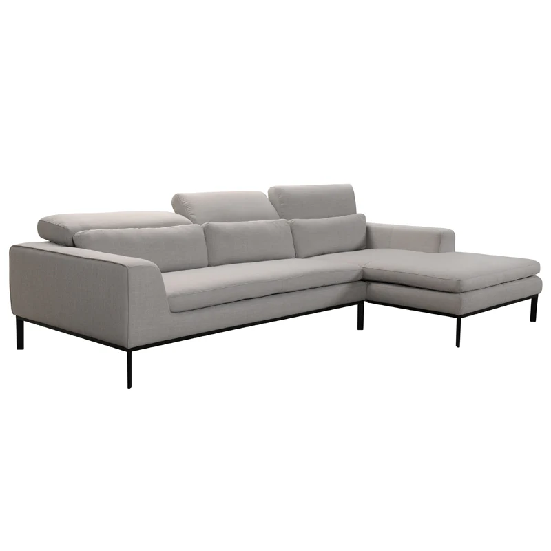 28' Fabric and Wood Sectional Sofa By Homeroots - Image 3