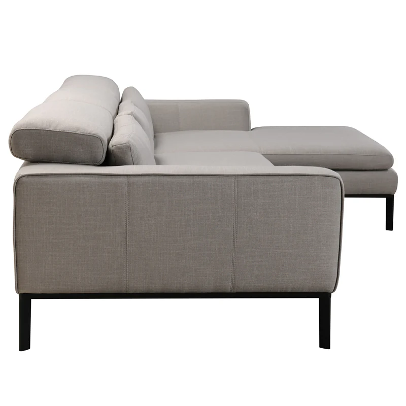 28' Fabric and Wood Sectional Sofa By Homeroots - Image 4