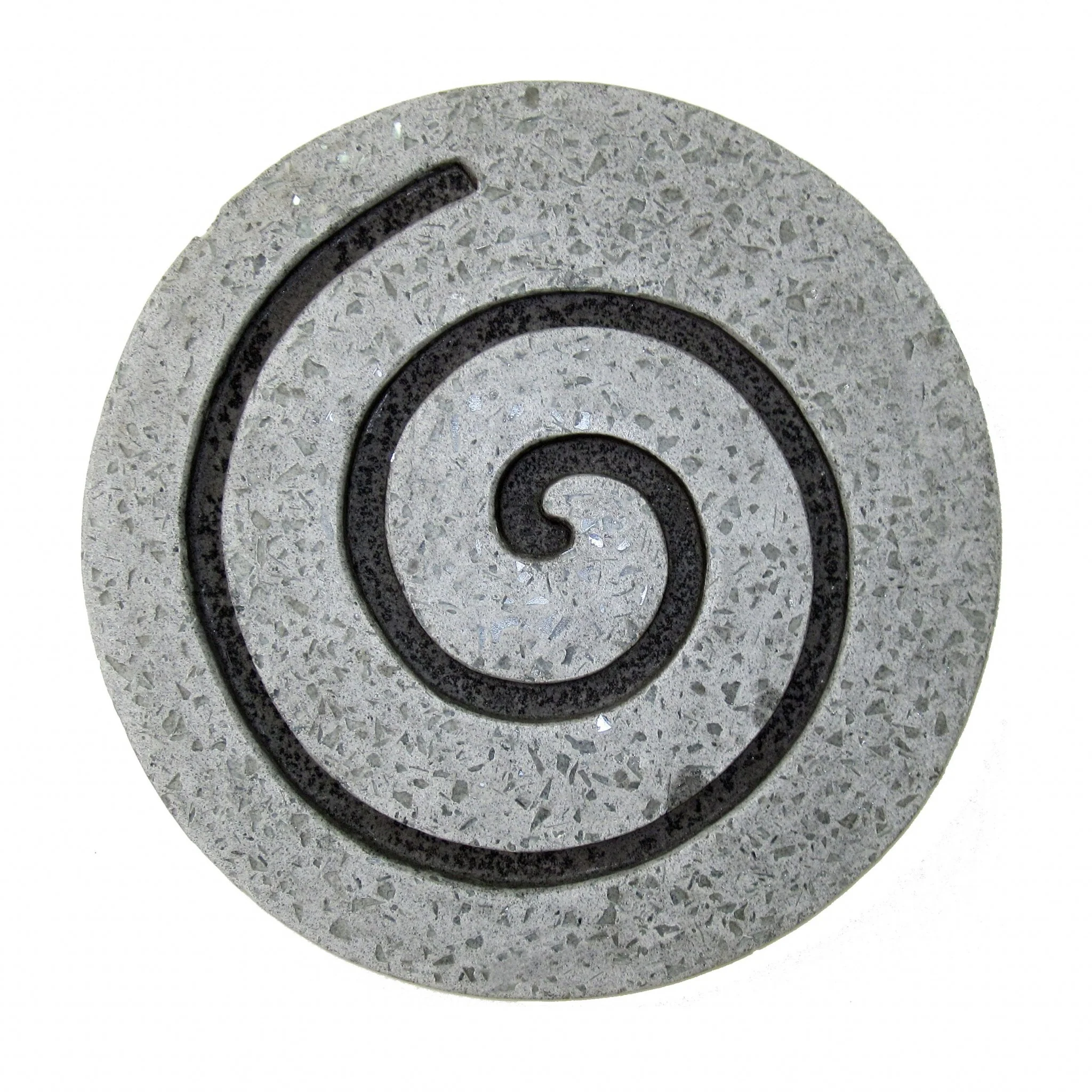 28" Gray Round Modern Spiral Wall Art By Homeroots - Image 2