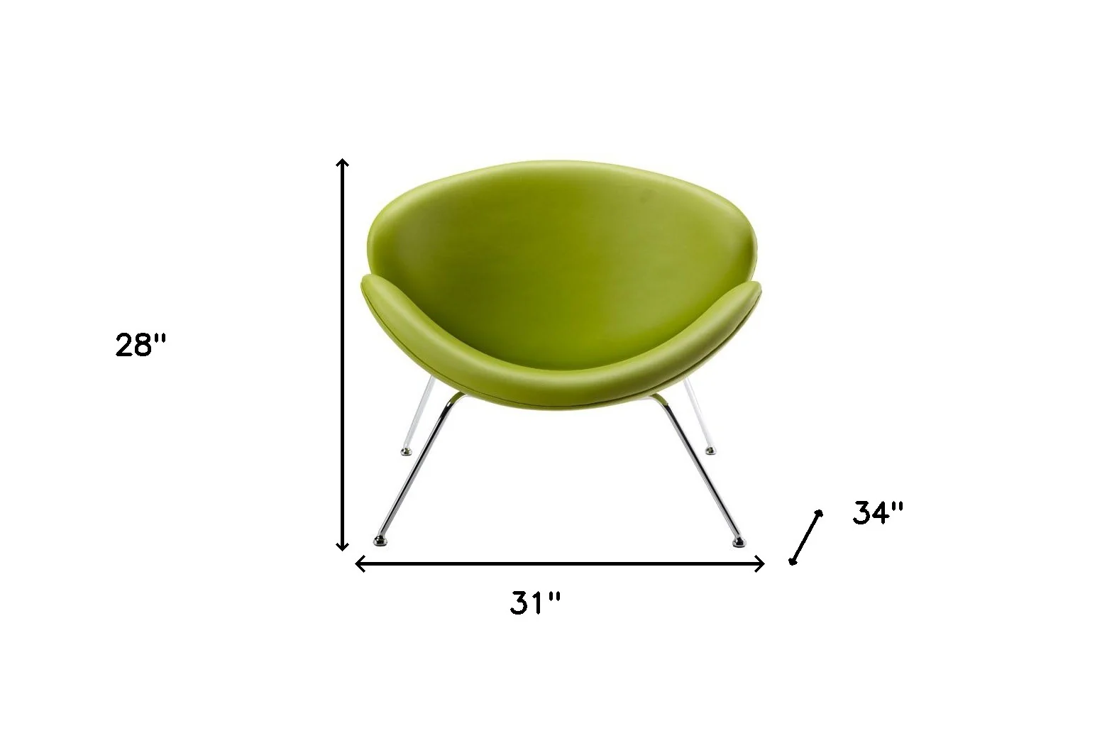 28' Green Leatherette and Metal Accent Chair By Homeroots - Image 3