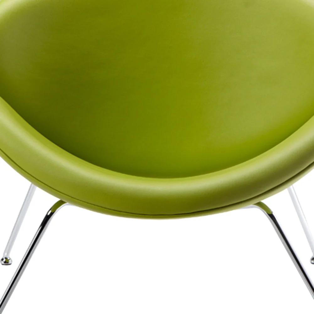 28' Green Leatherette and Metal Accent Chair By Homeroots - Image 4