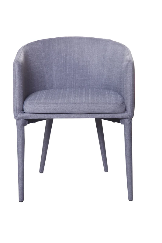 28' Grey Fabric And Metal Dining Chair By Homeroots - Image 2