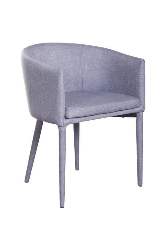 28' Grey Fabric And Metal Dining Chair By Homeroots - Image 3