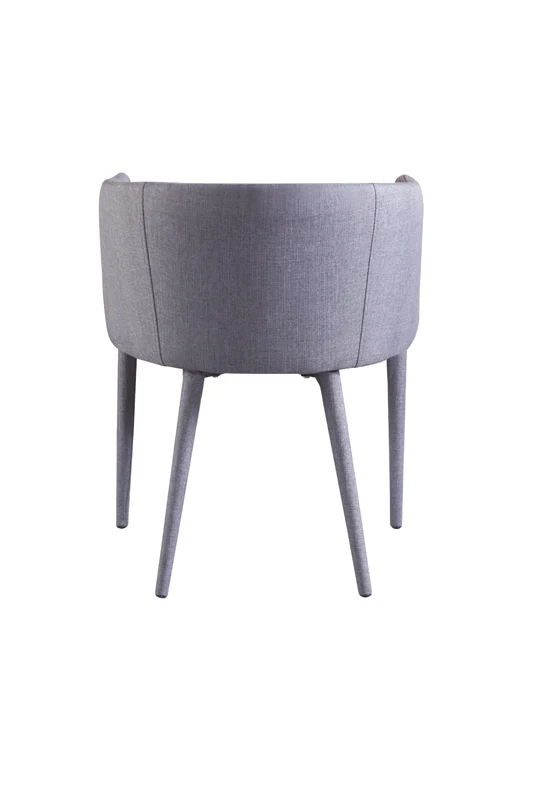 28' Grey Fabric And Metal Dining Chair By Homeroots - Image 4