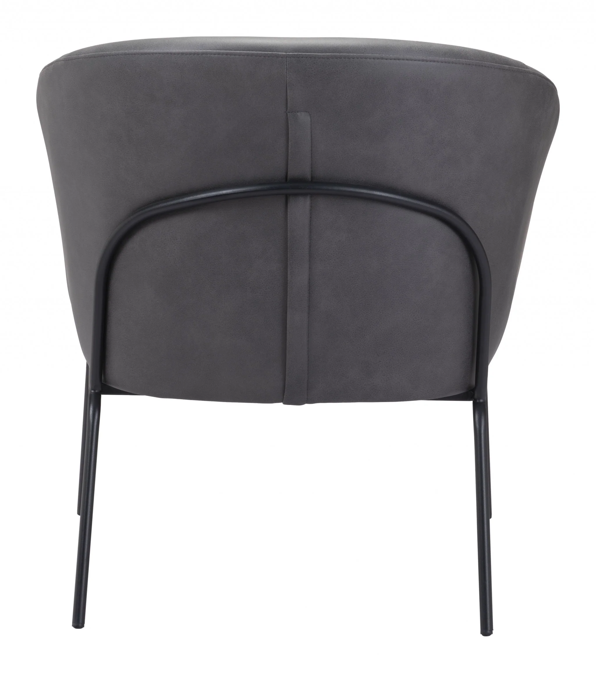 28" Grey Faux Leather And Gold Arm Chair By Homeroots - Image 5