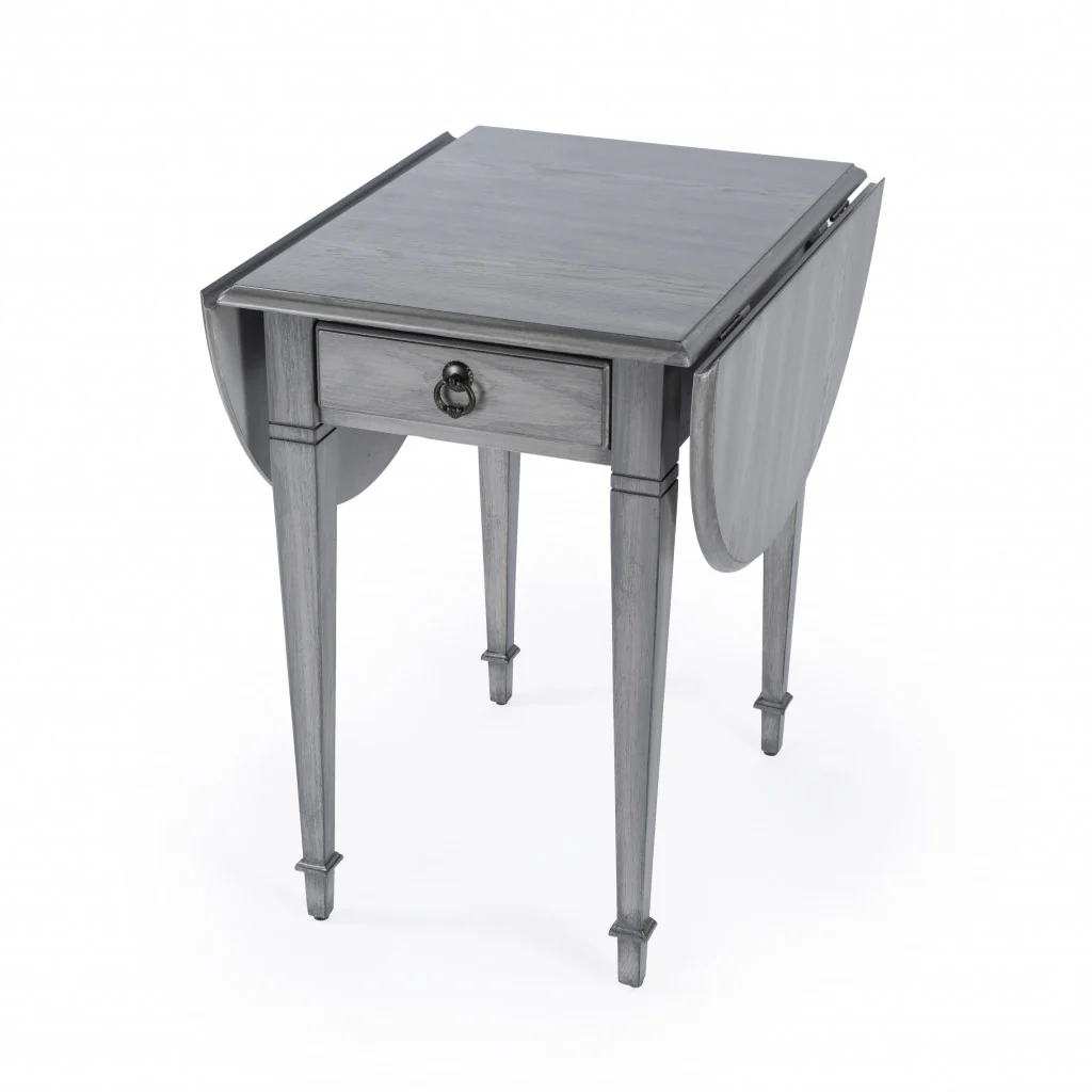 28" Grey Manufactured Wood Oval End Table With Drawer By Homeroots - Image 2