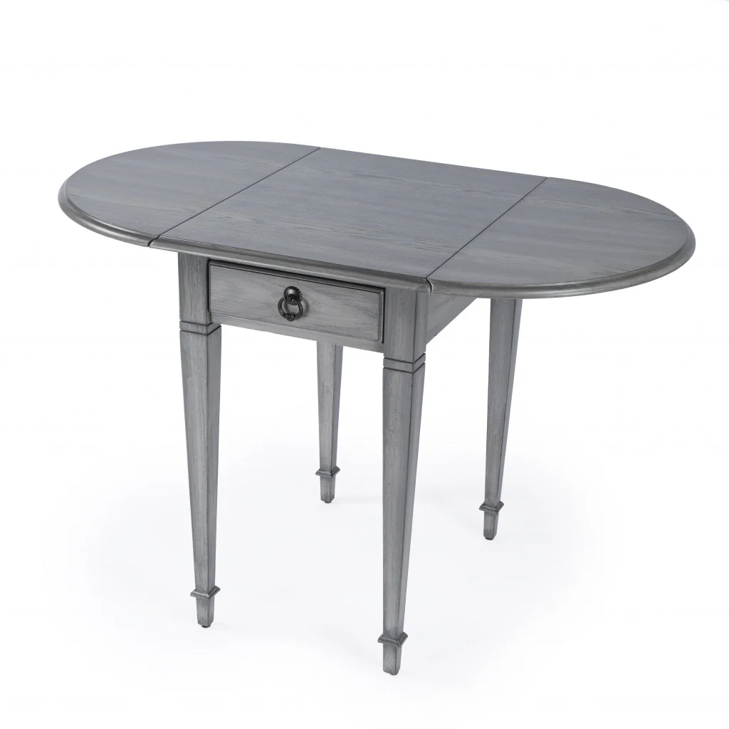 28" Grey Manufactured Wood Oval End Table With Drawer By Homeroots - Image 3
