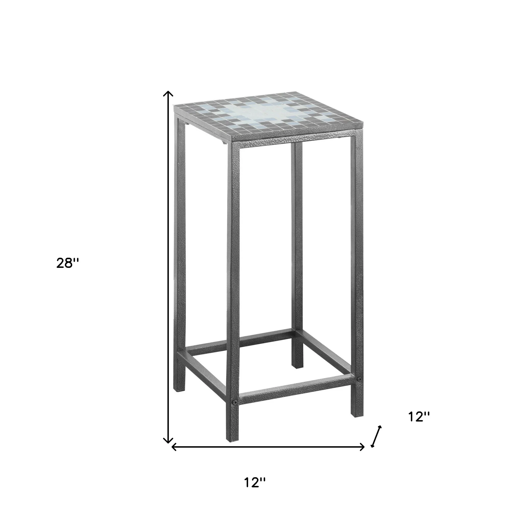 28" Grey Tile End Table By Homeroots - Image 4