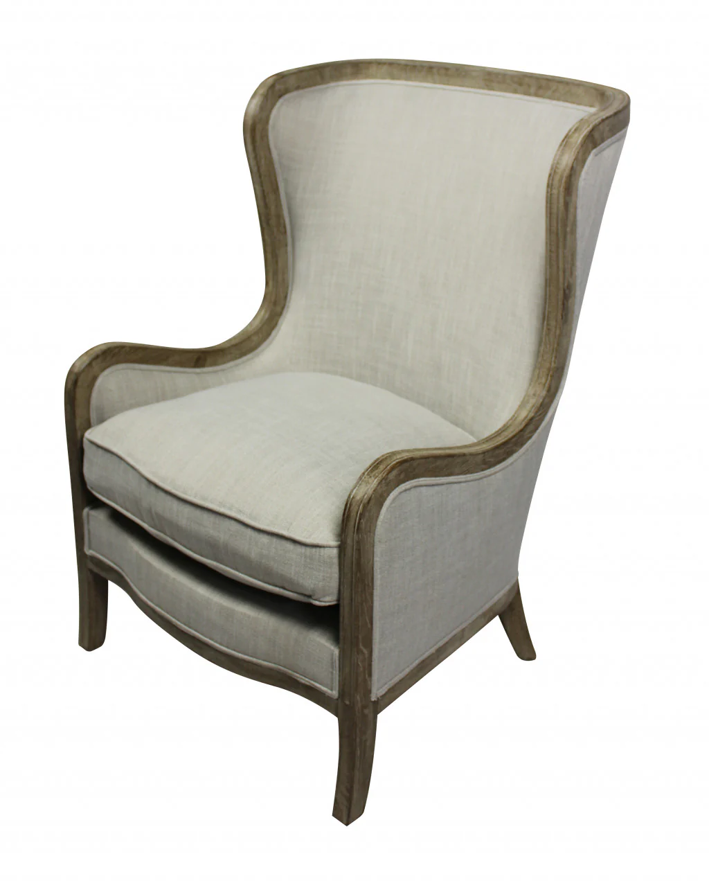 28" Ivory Taupe Linen Solid Color Lounge Chair By Homeroots - Image 2