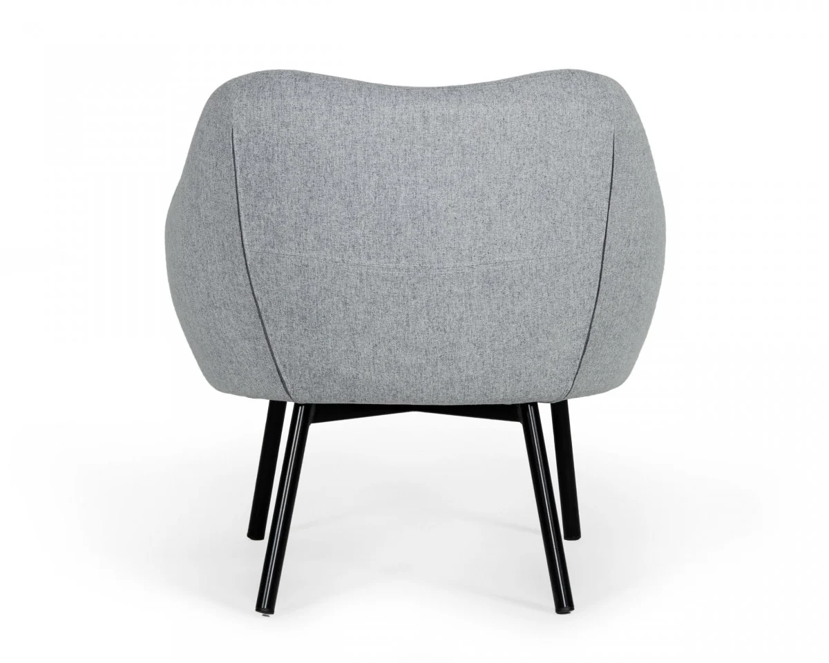 28" Modern Grey Linen Fabric Chunky Wingback Chair By Homeroots - Image 4
