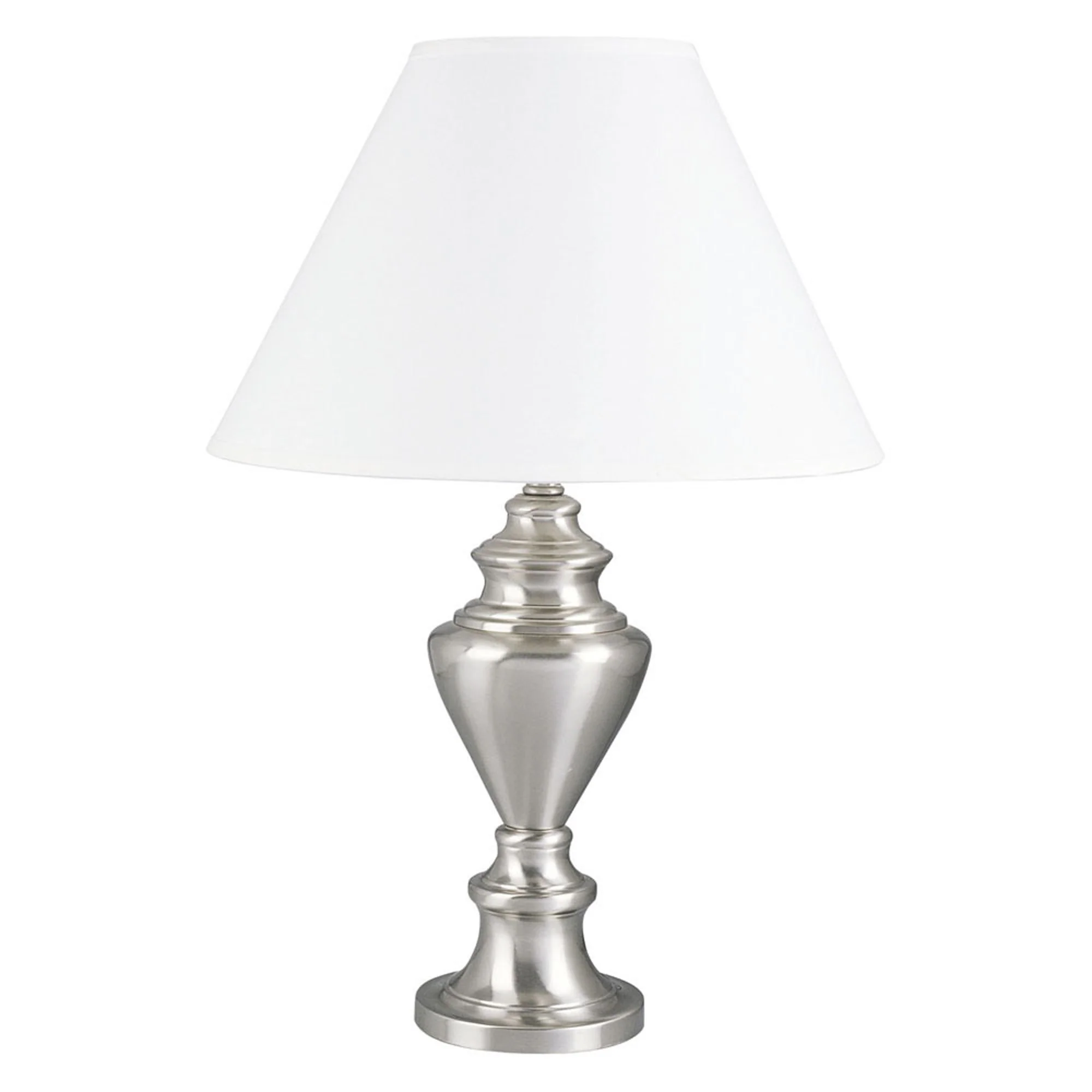 28" Nickel Metal Urn Table Lamp With White Classic Empire Shade By Homeroots - 468566 - Image 2