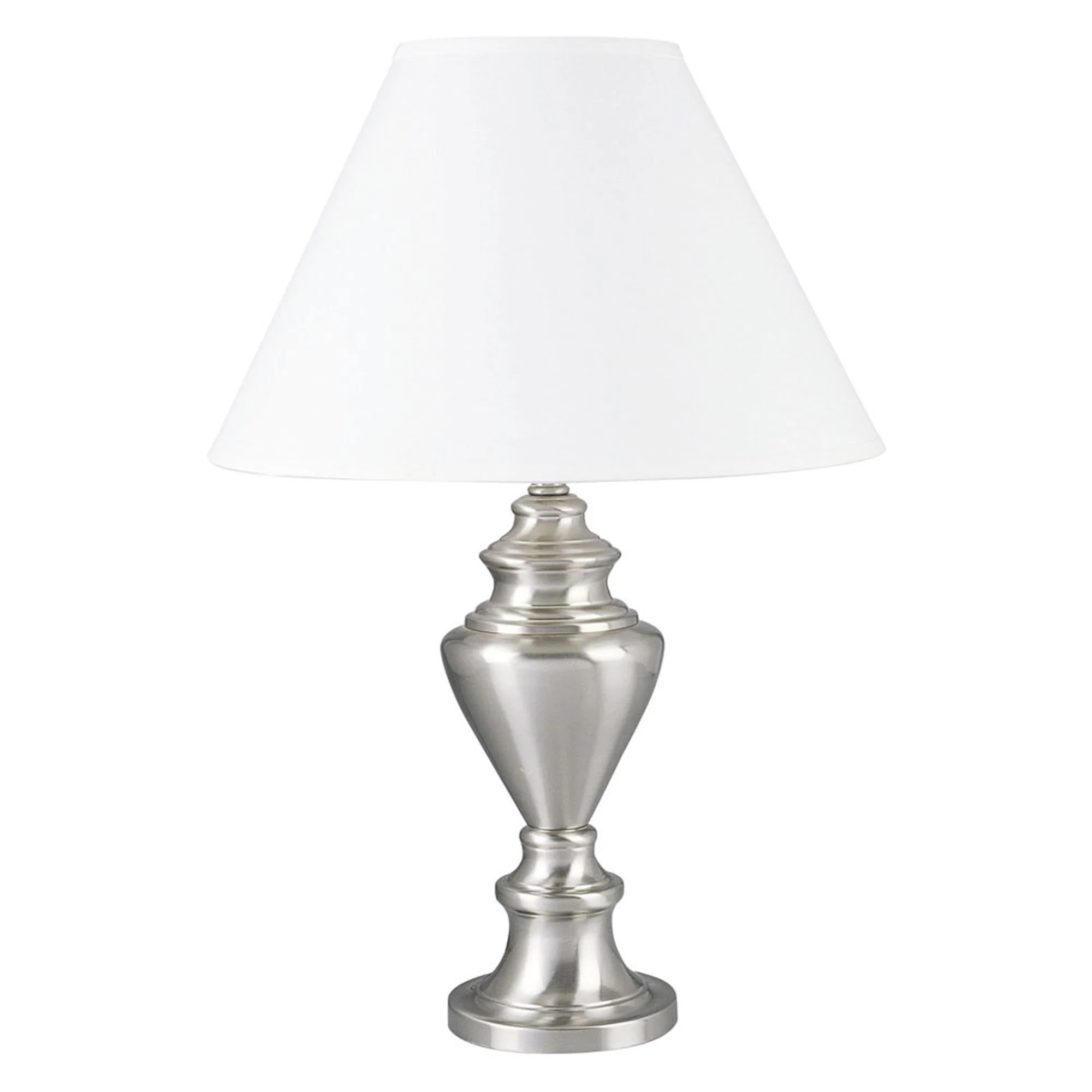 28" Nickel Metal Urn Table Lamp With White Classic Empire Shade By Homeroots - 468566 - Image 3