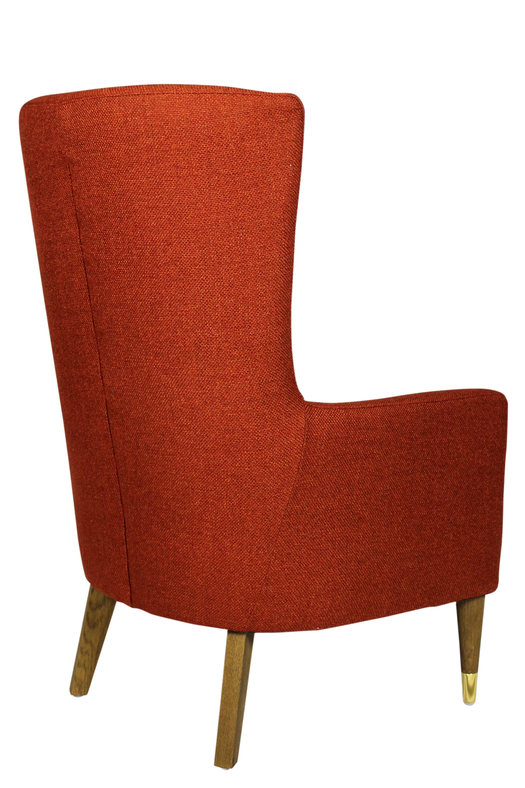 28" Orange And Natural Solid Color Lounge Chair By Homeroots - Image 2