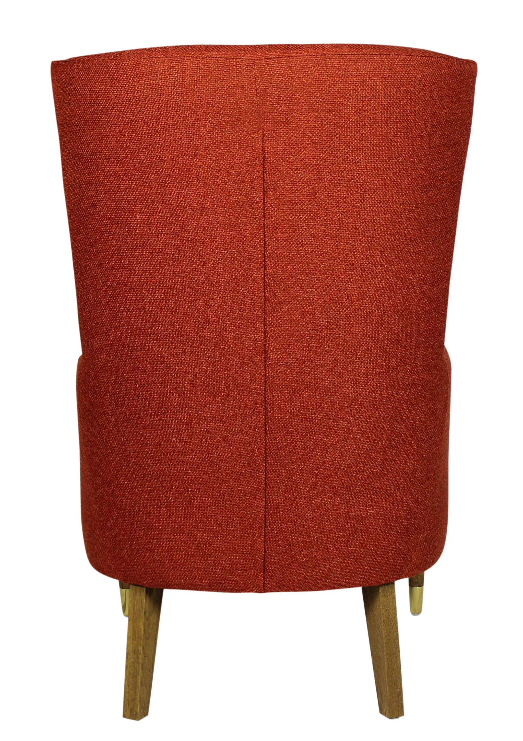 28" Orange And Natural Solid Color Lounge Chair By Homeroots - Image 3