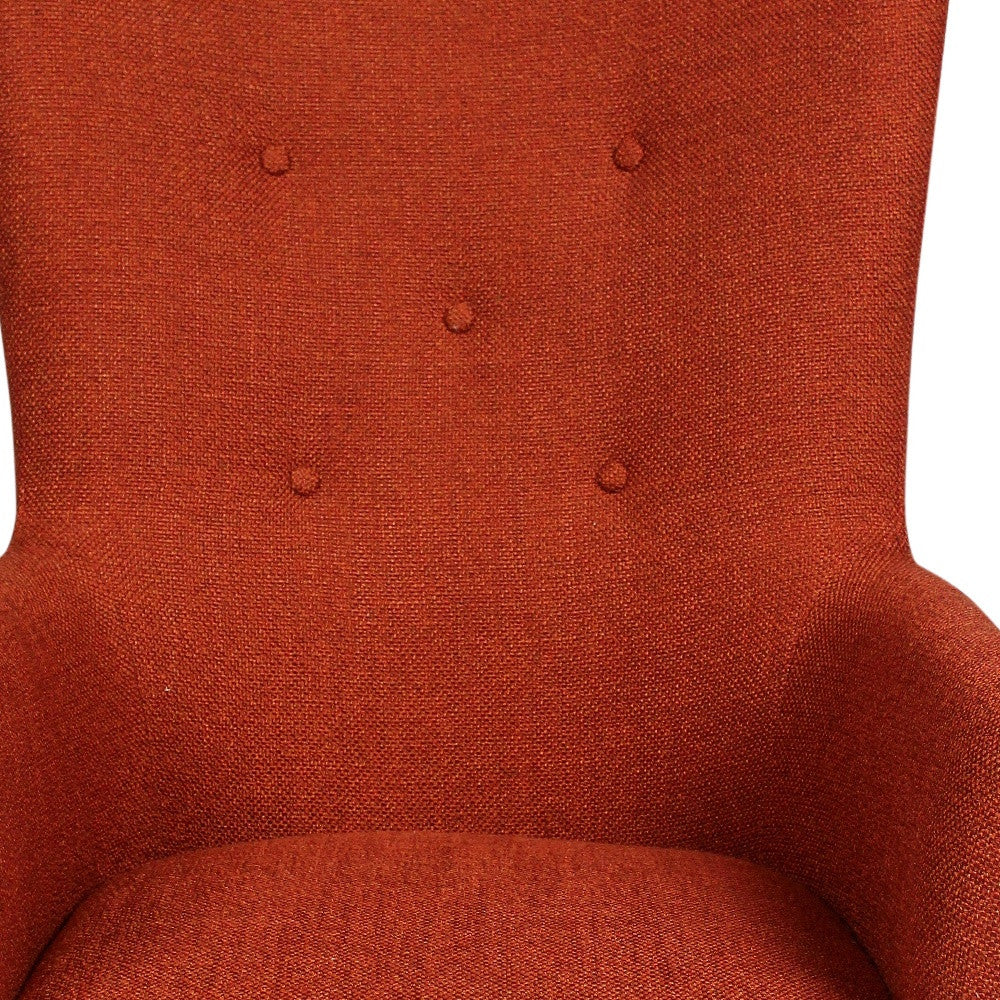 28" Orange And Natural Solid Color Lounge Chair By Homeroots - Image 5