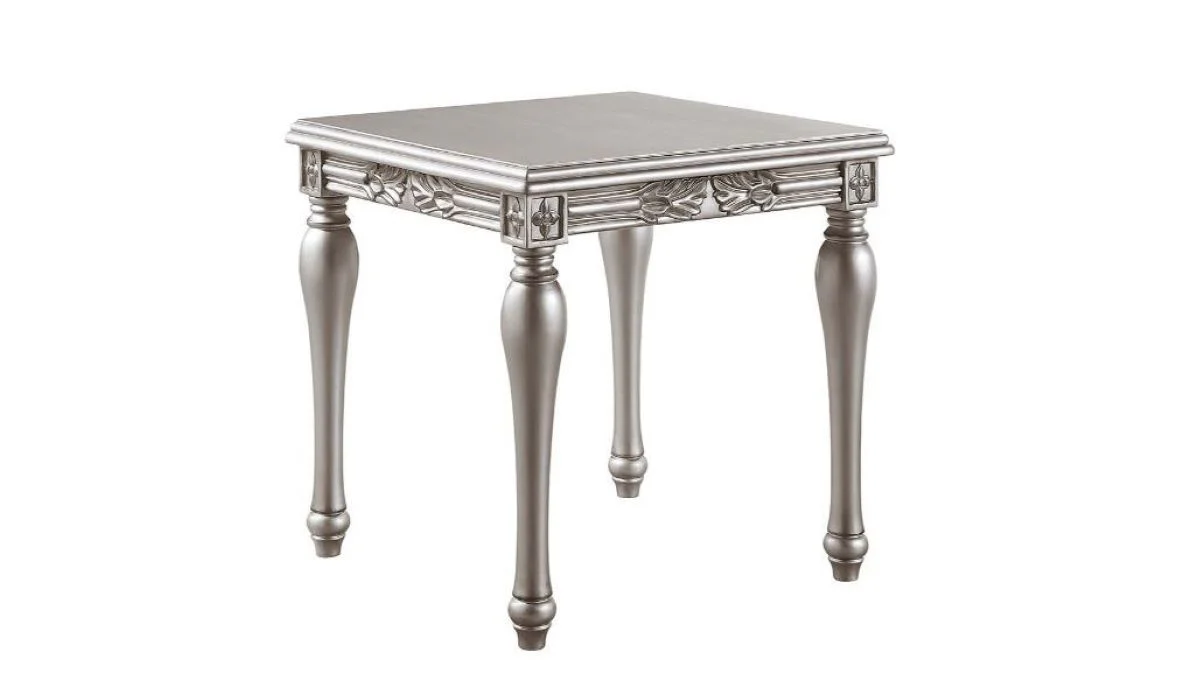 28" Platinum Manufactured Wood Square End Table By Homeroots - Image 3