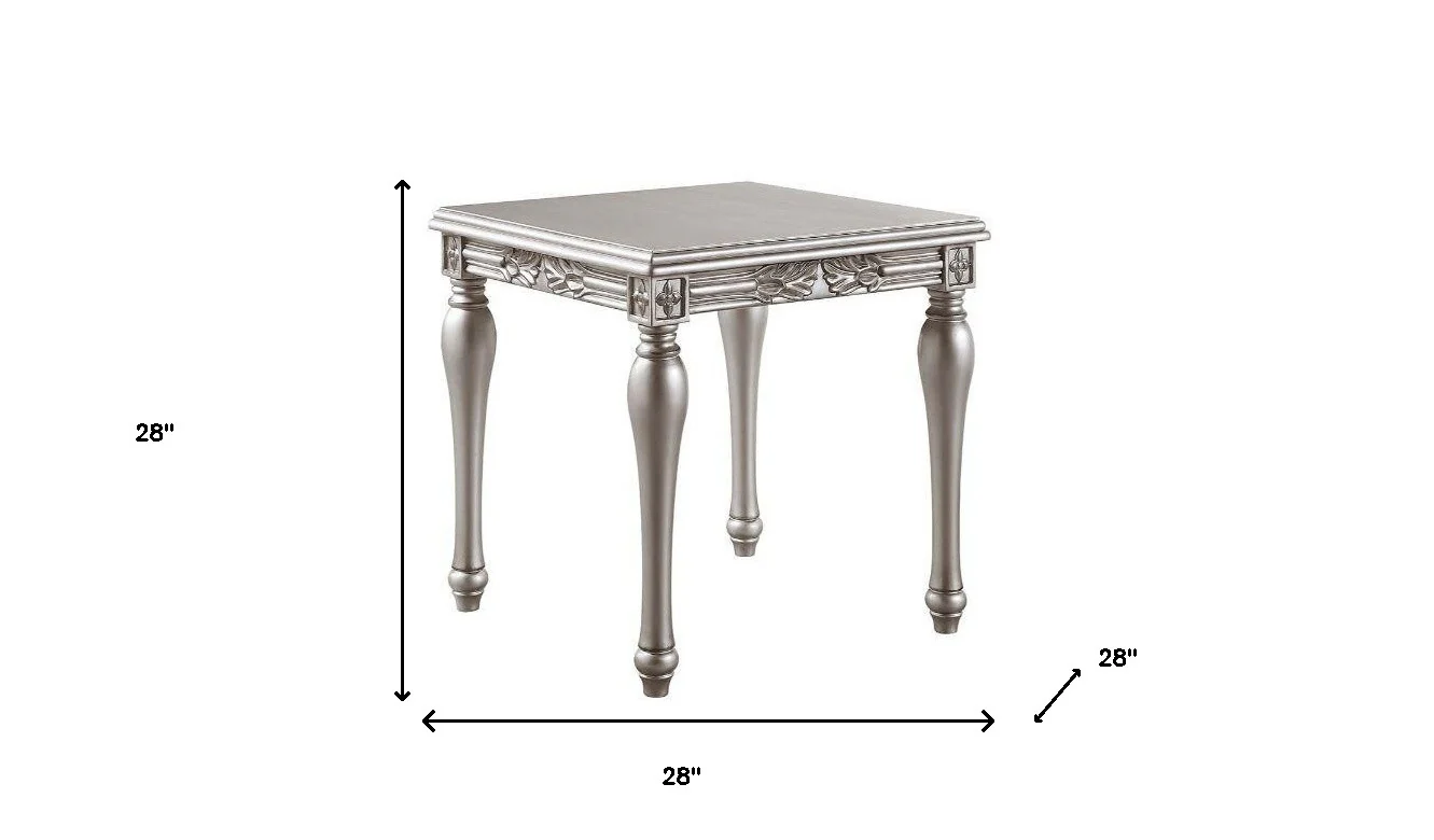 28" Platinum Manufactured Wood Square End Table By Homeroots - Image 6