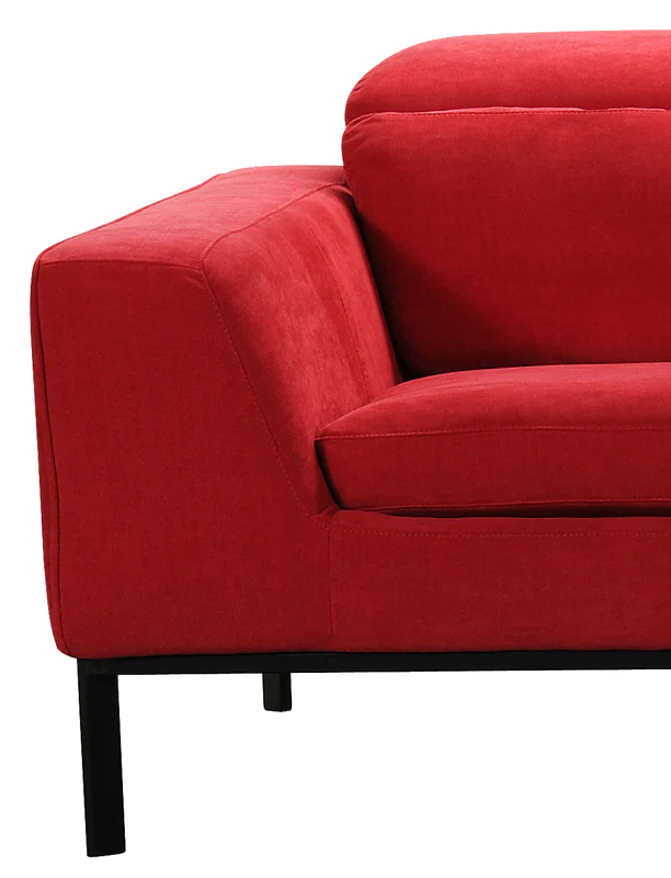 28' Red Fabric and Wood Sectional Sofa By Homeroots - Image 5