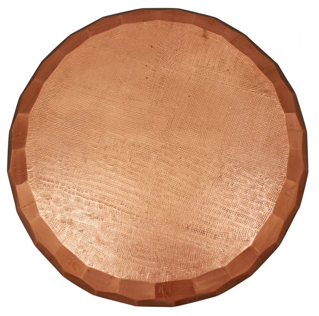28" Rustic Copper Brass Hexagon Coffee Table By Homeroots - Image 3