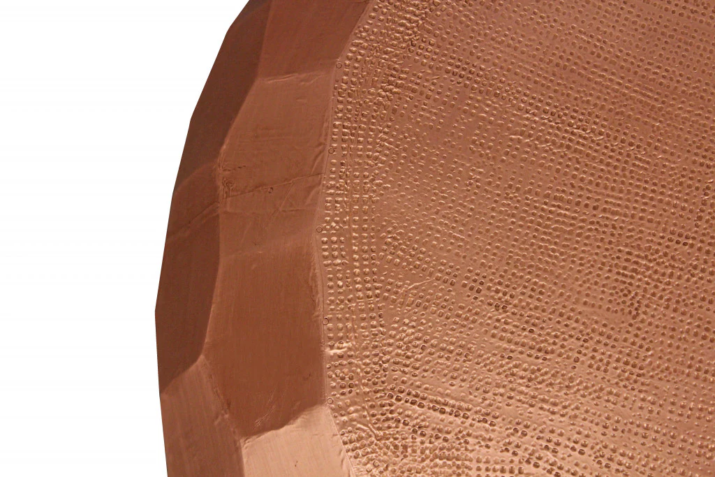 28" Rustic Copper Brass Hexagon Coffee Table By Homeroots - Image 5