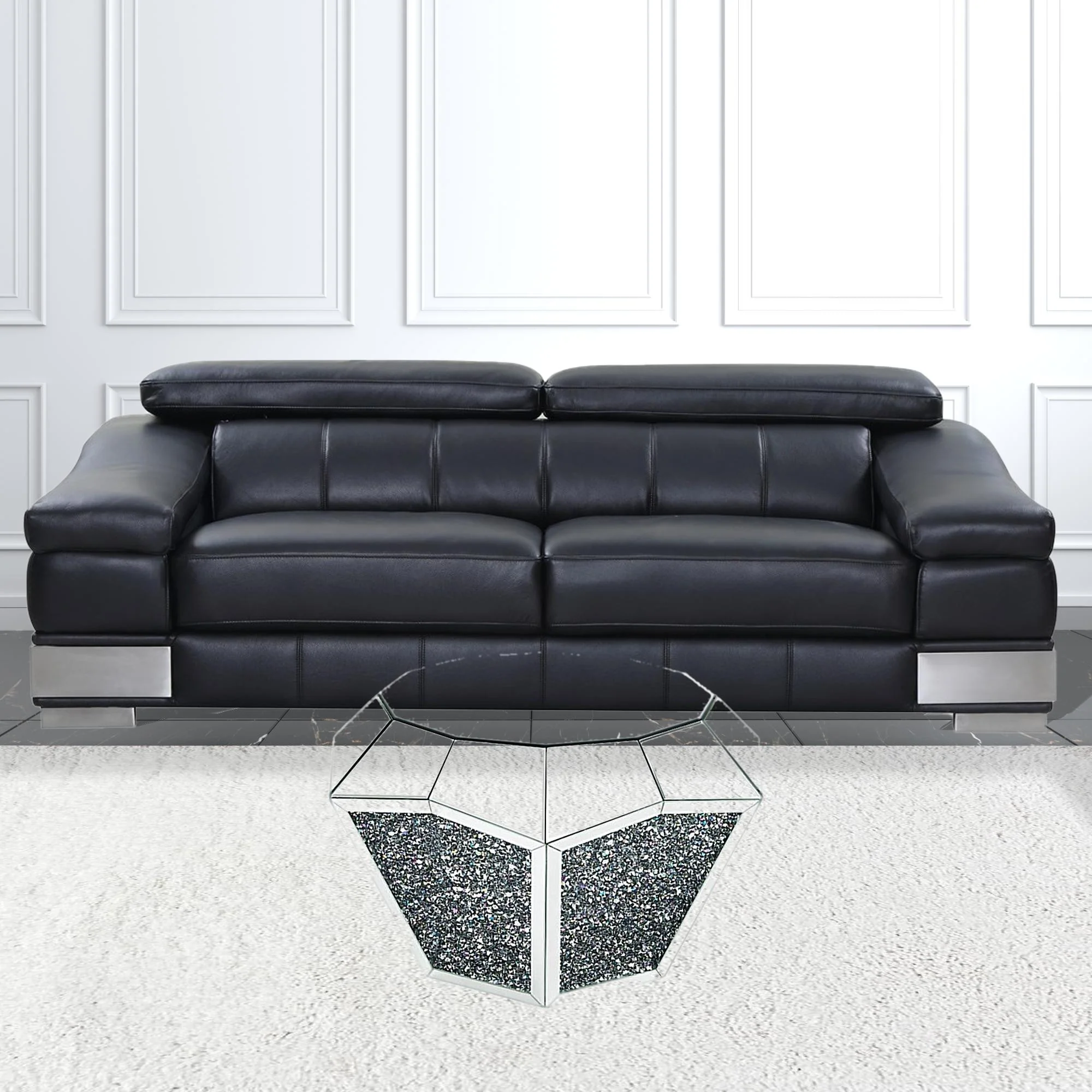 28" Silver And Clear Glass And Manufactured Wood Round Mirrored Coffee Table By Homeroots - Image 2