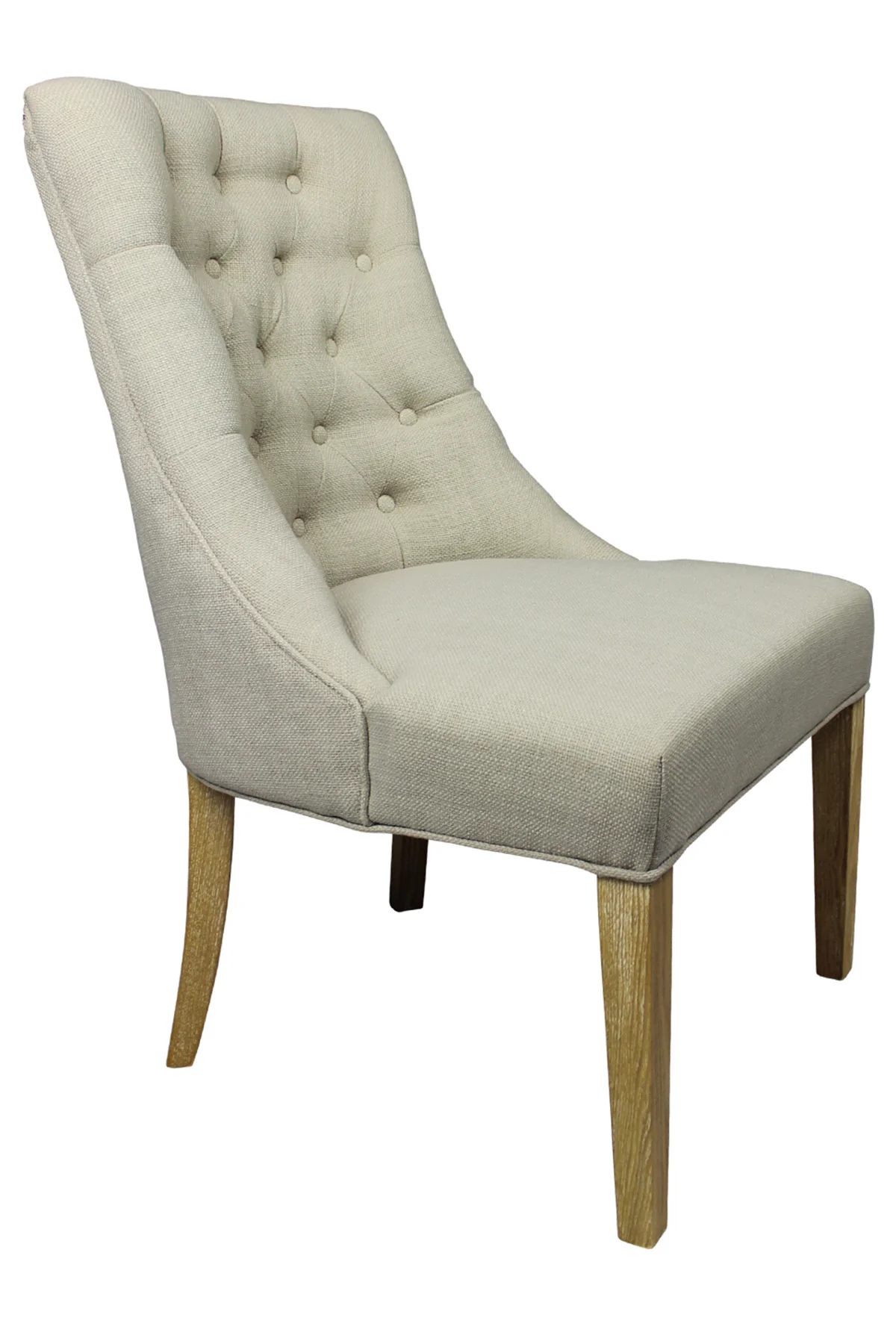 28" Taupe 100% Polyester And Natural Solid Color Side Chair By Homeroots - Image 2