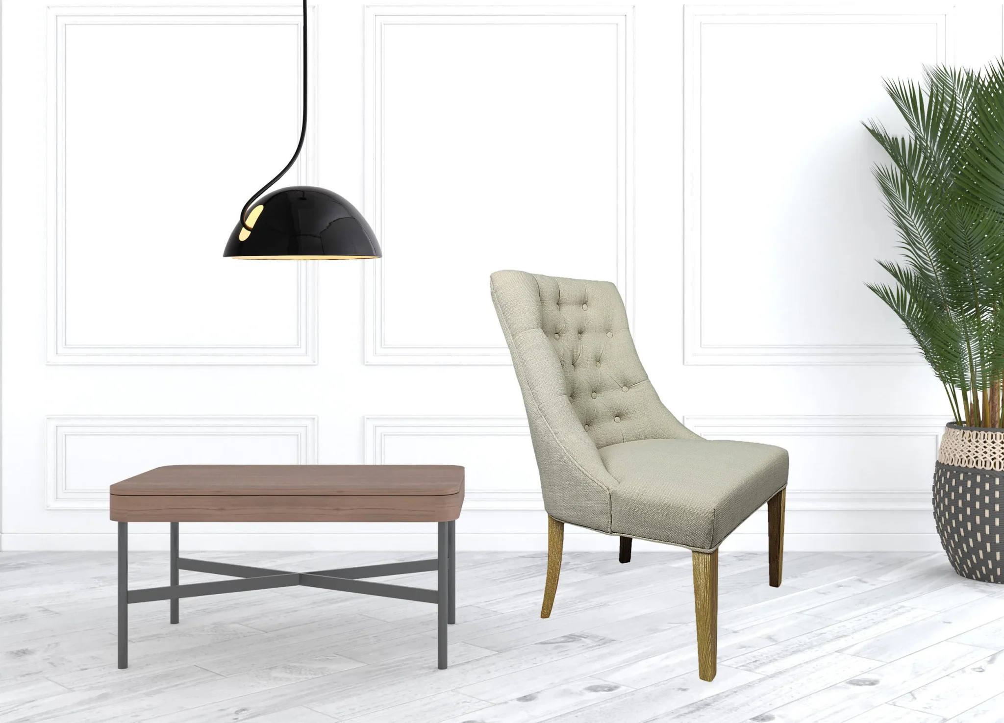 28" Taupe 100% Polyester And Natural Solid Color Side Chair By Homeroots - Image 3