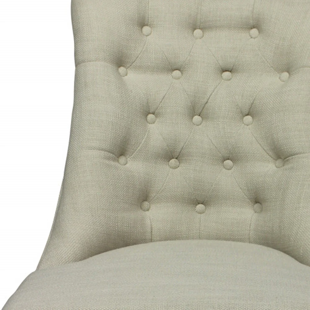 28" Taupe 100% Polyester And Natural Solid Color Side Chair By Homeroots - Image 4
