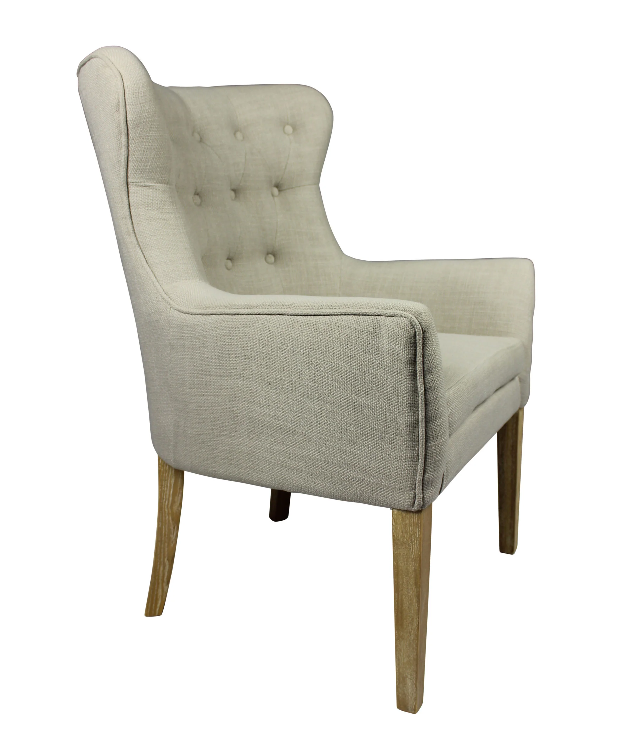 28" Taupe 100% Polyester And Natural Tufted Arm Chair By Homeroots - Image 2