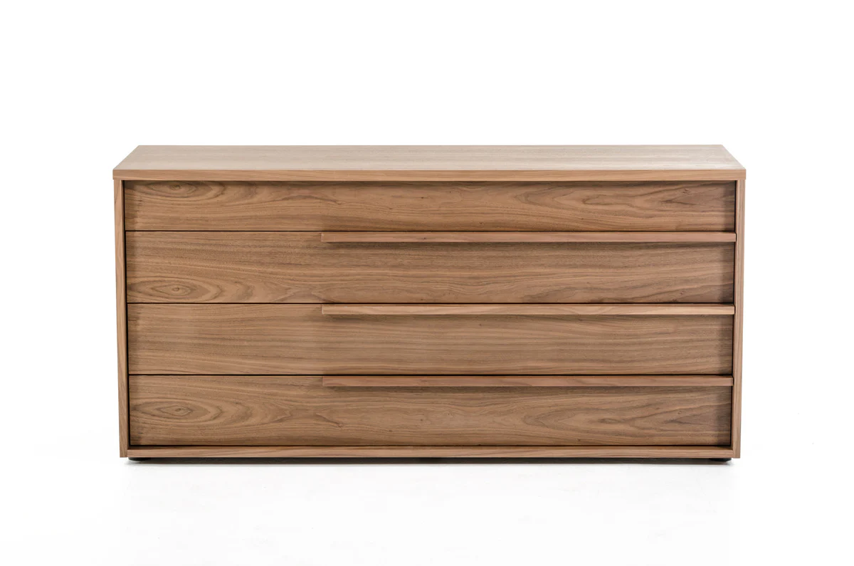28 Walnut Veneer and MDF Dresser with 3 Drawers By Homeroots - Image 2