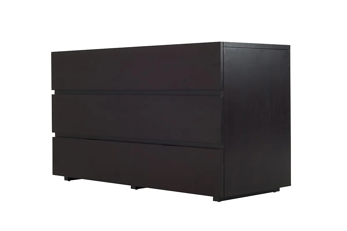 28 Wenge Veneer and MDF Dresser with 3 Drawers By Homeroots - Image 2